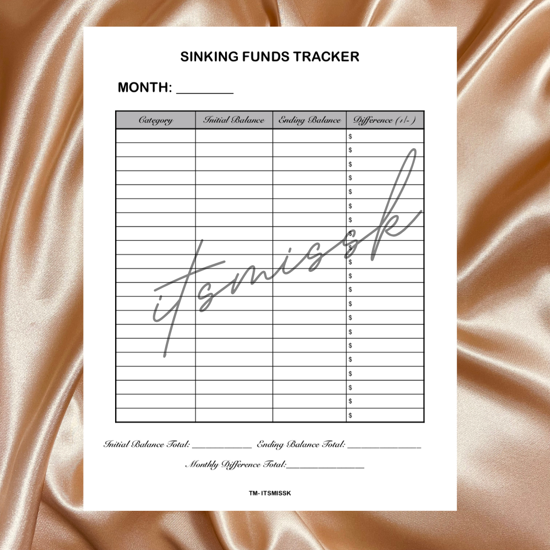 MONTHLY SINKING FUNDS TRACKER (INSTANT DOWNLOAD)